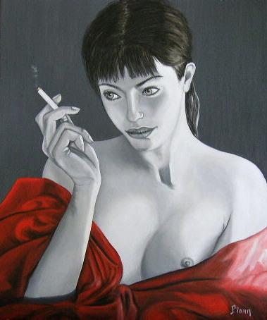 Fumeuse pensive - Philippe Piana