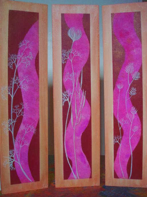Triptyque sur bois - Sylve Laurier
