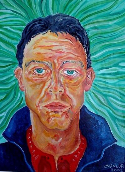 Autoportrait vert - Michel Glineur