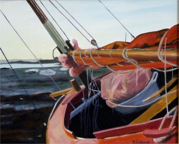 Bateau sur l'estran - Michel Champion - Cliquer pour afficher en grand