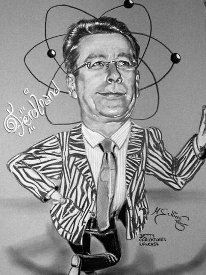 Caricaturiste Betty - Caricature physicien - Betty