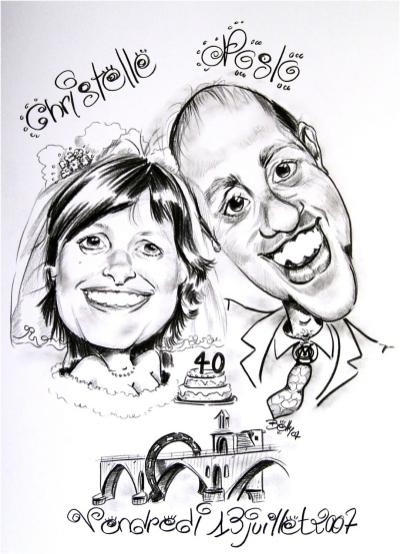 Sur le Pont d'Avignon - Betty caricaturiste - Betty