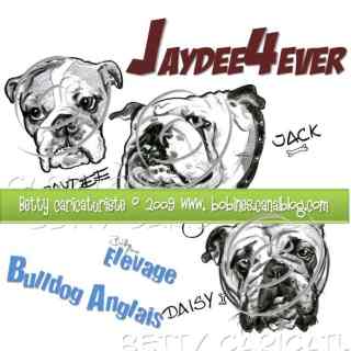 Caricature Dessin Bulldog Anglais - Betty