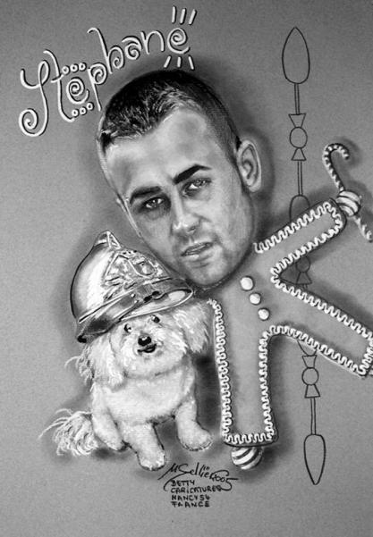 Caricature Pompier Pain d'Epices - Betty