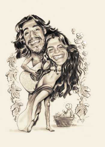Adam et Eve caricature - Betty