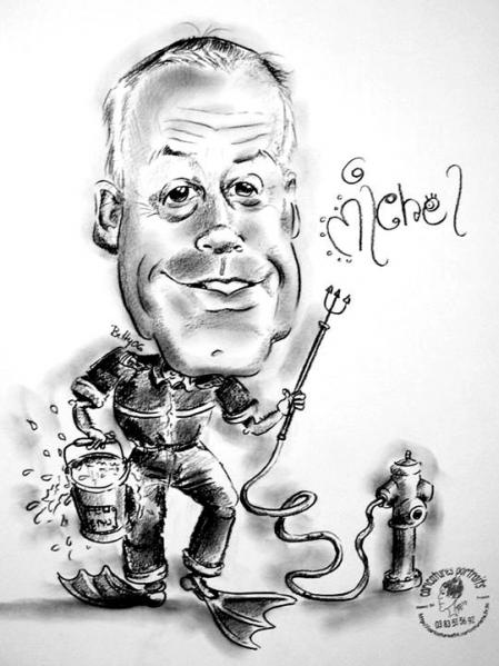 Caricature Pompier Depart en Retraite - Betty