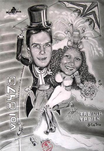 Portrait-de-Couple Caricature Fly-Surf à Kourou - Betty