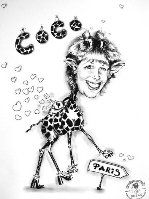Caricature GIRAFE Betty caricaturiste - Betty