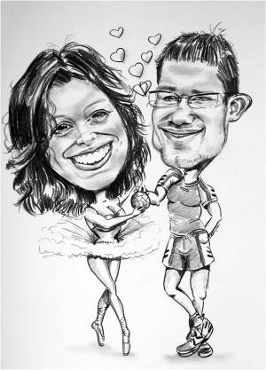 Cadeau Mariage Ballerine Handball - Betty caricatu - Betty