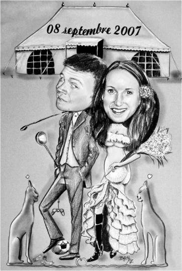 Caricatures Wedding Mau - Betty caricaturiste - Betty