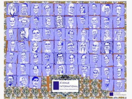 Mosaïque de caricatures portraits Azulejos Lisboa - Betty