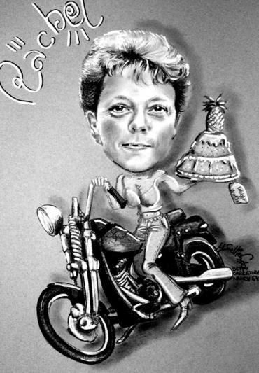 Caricature Motarde Weight Watcher - Betty