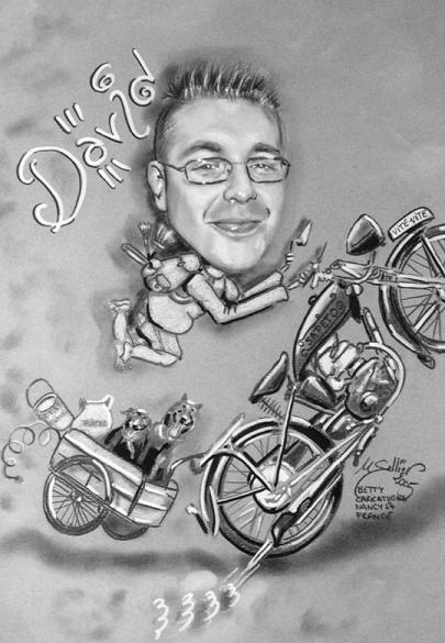 Caricature Motard - Betty caricaturiste - Betty