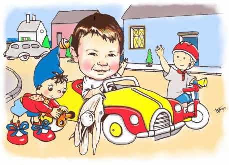 Oui Oui et Caillou - faire-part naissance - Betty