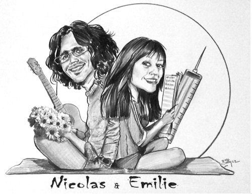 Caricature Frère et Soeur - cadeau Noël - Betty