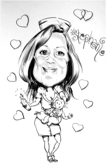 Caricature Infirmière - Puéricultrice - Betty