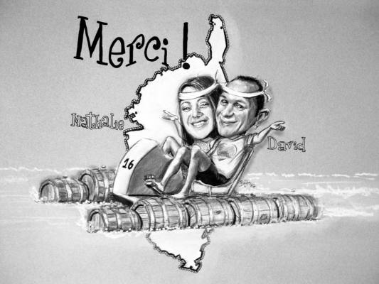Carte Remerciements Mariage - Caricatures - Betty