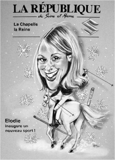 Ski à cheval - caricatures - Betty