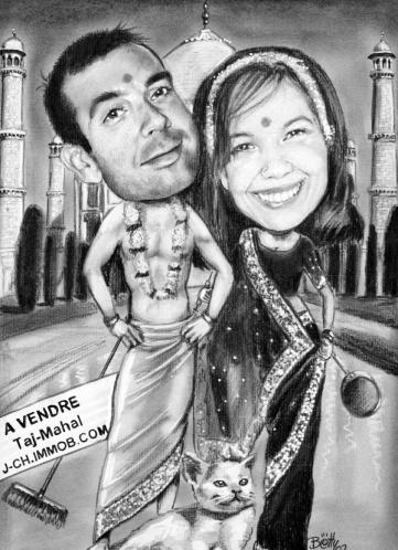 Taj Mahal caricatures - Betty caricaturiste - Betty