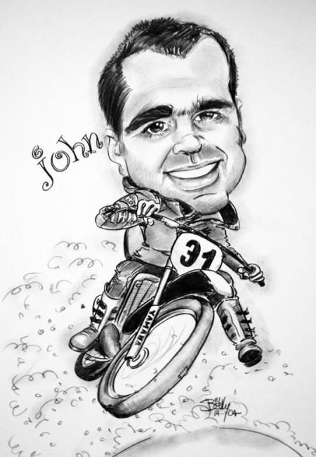 TRIAL Yamaha YZF 250  Caricature - Betty