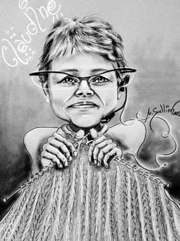 Caricature Tricoteuse - Betty