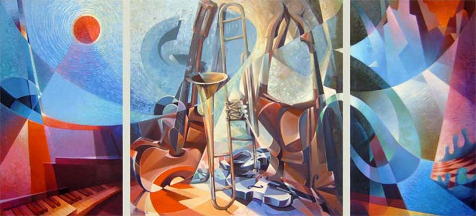 G.Gershvinh's anniversary(Triptych) - Mkrtich Papoyan - Cliquer pour afficher en grand