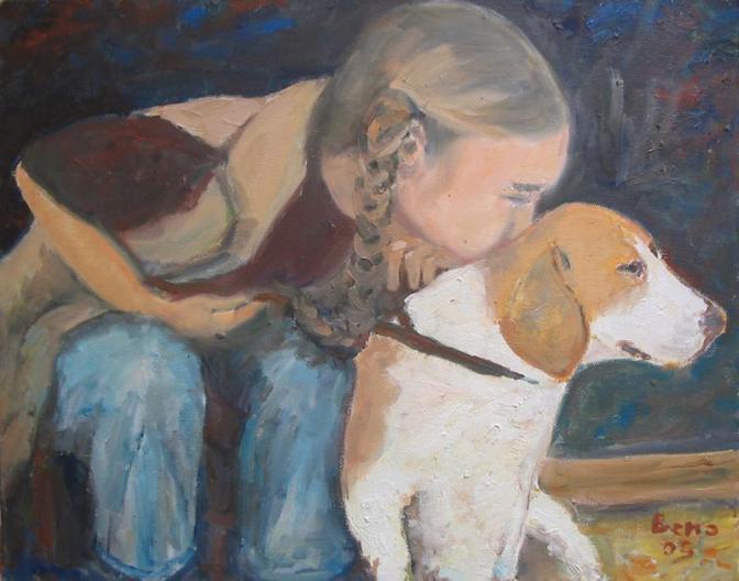 Girl with dog - Benjamin Znidarsic - Click to enlarge