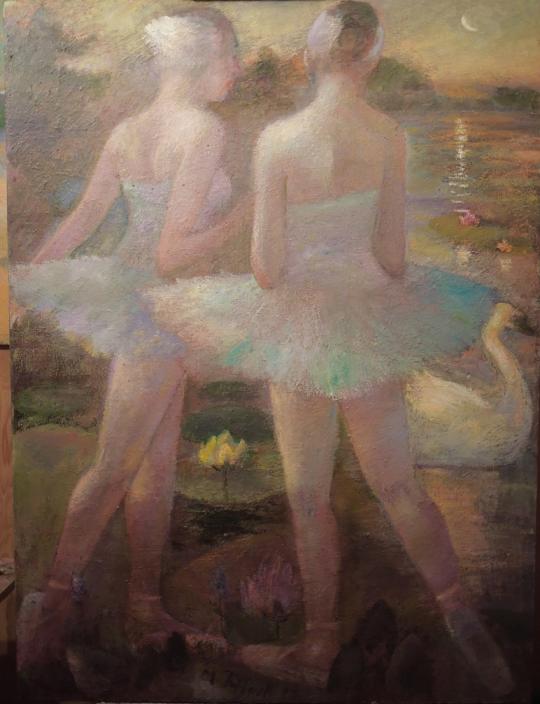 swan maidens and crescent moom - Malcolm Tuffnell