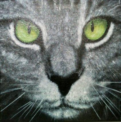 Chat yeux verts - Babeth Richardi
