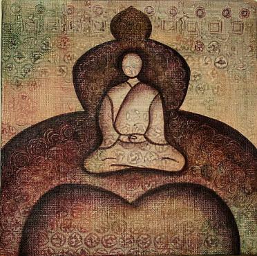 meditant assis - Pascale Salmon