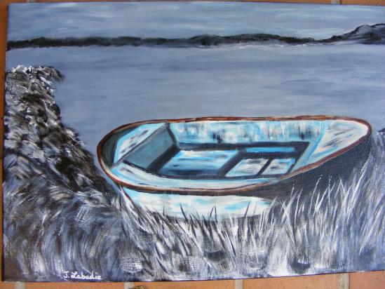 barque sur rivage - Jacqueline Labadie
