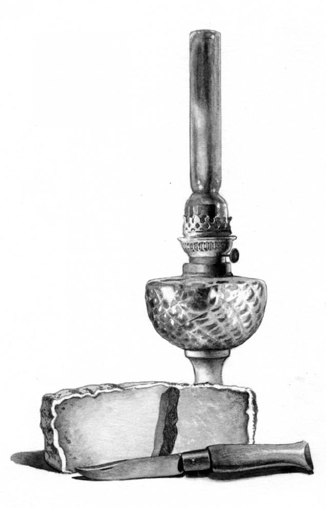 Lampe à pétrole et opinel - Richard MARTENS - Click to enlarge