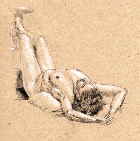 Nu couché jambes relevées - Richard MARTENS