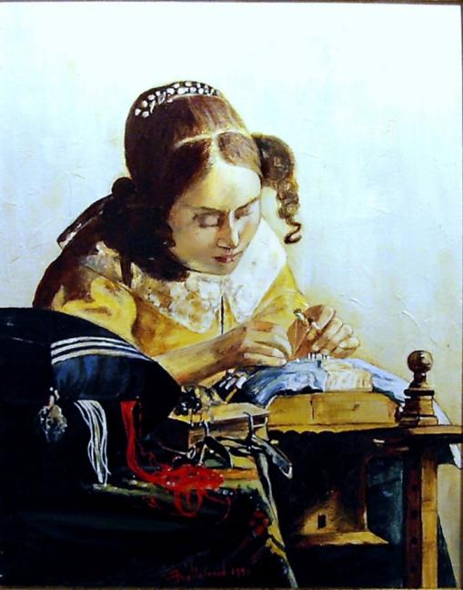 La dentelière ( copie de Vermeer ) - Danielle Bellefroid