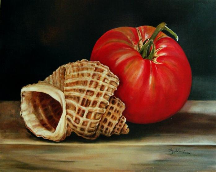 Trigonostoma et tomate - Danielle Bellefroid - Click to enlarge