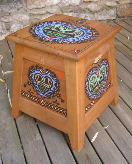Tabouret à sel décoré 5 faces - Christian Grünwald