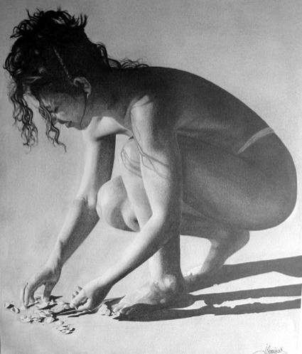 Femme à la plage 1 - Jacques Dominé