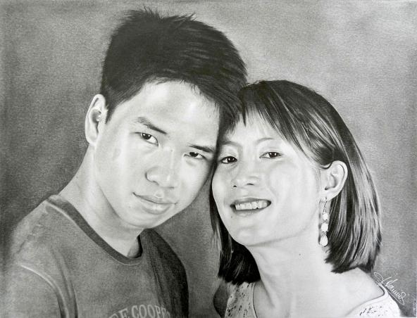 Portraits frère et soeur - Jacques Dominé - Cliquer pour afficher en grand