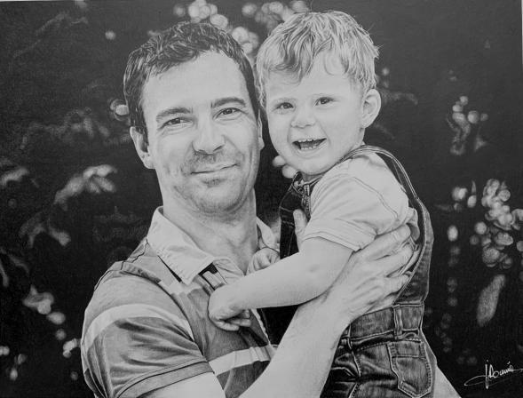 l'enfant et son papa - Jacques Dominé - Cliquer pour afficher en grand