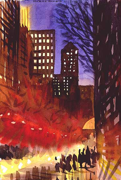 Michigan Avenue Night - Carl Aldana