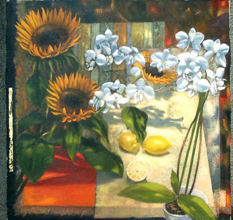 tournesols et orchidée - Dominique Creismeas-Segal