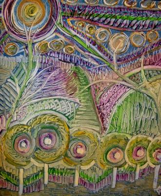 JARDIN MAUVE - Isa Peintures
