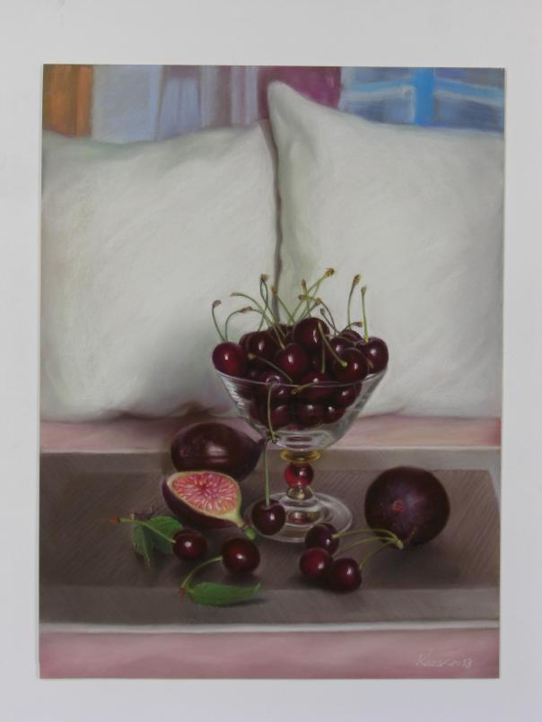 Les cerises dans un verre à cocktail - Kazuhiro Okabe - Cliquer pour afficher en grand