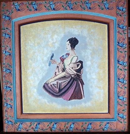 Porte de meuble :La princesse et l'oiseau bleu - Nadia Loriot