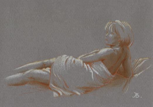 Femme allongée - Alain Barat