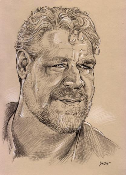Caricature de Russell Crowe - Alain Barat