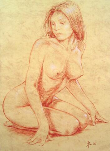 Femme en appui sur les mains - Alain Barat