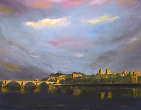 Couché de soleil sur avignon - Thierry Jourdan