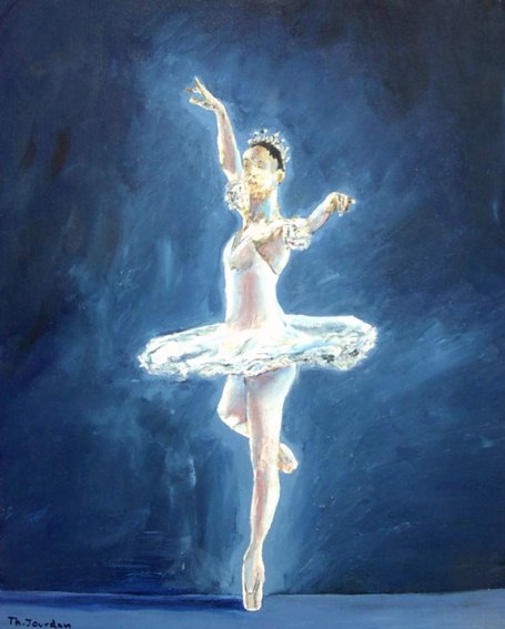 Danseuse fond bleu - Thierry Jourdan