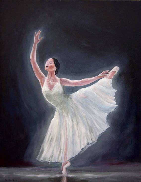 Danseuse sur fond noir - Thierry Jourdan